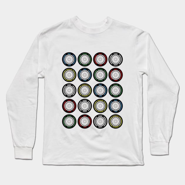 Formula 1 Tires Design Long Sleeve T-Shirt by Hotshots